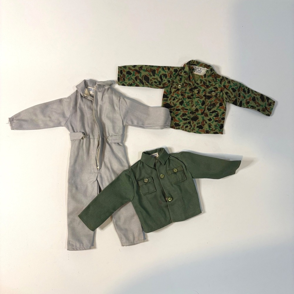 Vintage GI Joe Clothing Lot Grey Jumper Camo Shirt Green Jacket Hasbro